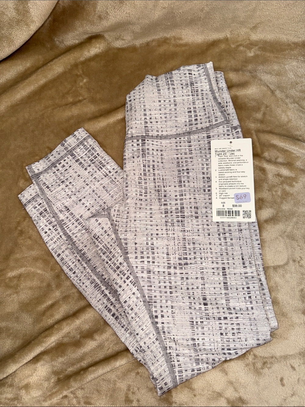 lululemon athletica High-Rise Tight in Heathered Gray and Black Grid